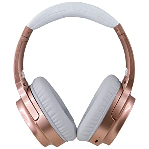 iLive Active Noise Cancellation Bluetooth Headphones, Adjustable Headband, Includes 3.5mm Audio Cable, Rose Gold (IAHN40RGD) Rose Gold One Size