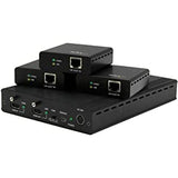 StarTech.com 3 Way HDMI Splitter - HDBaseT Extender Kit w/ 3 Receivers - 1x3 HDMI over CAT5e / CAT6 Splitter - 3 Port HDBaseT HDMI Extender - Up to 4K (ST124HDBT)