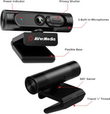AVerMedia PW315 Webcam - 1080p HD Wide Angle Camera for Video Conferencing, Online Teaching, and Streaming