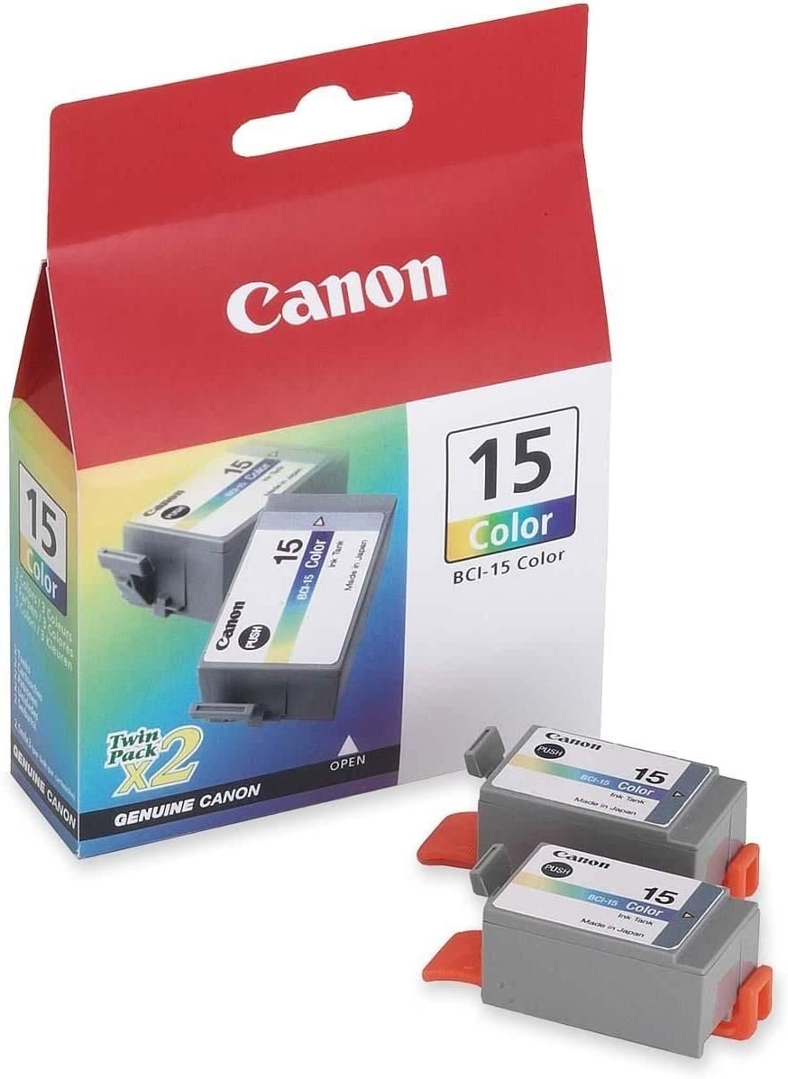 Canon BCI-15CL 8191A003 i70 i80 Pixus 50 80 Ink Tank (Color, 2-Pack) in Retail Packaging
