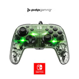 Pdp Afterglow Deluxe+ LED Wired Gaming Controller - Licensed by Nintendo for Switch and OLED - RGB Hue Color Lights - See through Gamepad Controller - 3.5mm Jack - Dual Vibration - Paddle Buttons