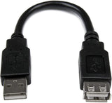 Startech 6in USB 2.0 Extension Adapter Cable A to A - M/F Black 6in