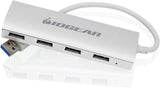 IOGEAR 4 Port USB 3.0 Hub - 1 USB 3.0 In - 4 USB 3.0 Out - 5Gbps Data Transfer Rate - Compatible with Mac and Win - Aluminum Housing - GUH304 Met USB 3.0 4-P Hub