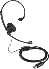 Kensington USB Mono Headset with Mic and Volume Control, Single Ear (Monaural) Headset with Boom Mic (K80100WW)