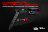 Creative Sound BlasterX AE-5 Plus SABRE32-class Hi-res 32-bit/384 kHz PCIe Gaming Sound Card and DAC with Dolby Digital and DTS, Xamp Discrete Headphone Bi-amp, Up to 122dB SNR, RGB Lighting System Option 1: Black with DDL and DTS