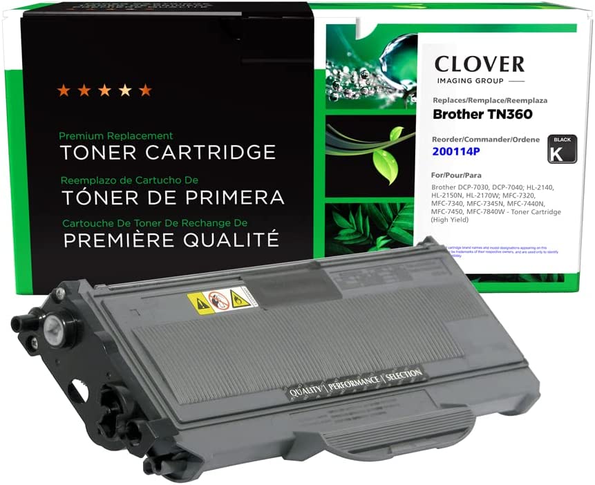 Clover imaging group Clover Remanufactured Toner Cartridge Replacement for Brother TN360 | Black | High Yield Black 2,600