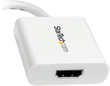 StarTech.com Mini DisplayPort to HDMI Adapter - mDP to HDMI Video Converter - 1080p - Mini DP or Thunderbolt 1/2 Mac/PC to HDMI Monitor/Display/TV - Passive mDP 1.2 to HDMI Dongle - White (MDP2HDW) White 1080p