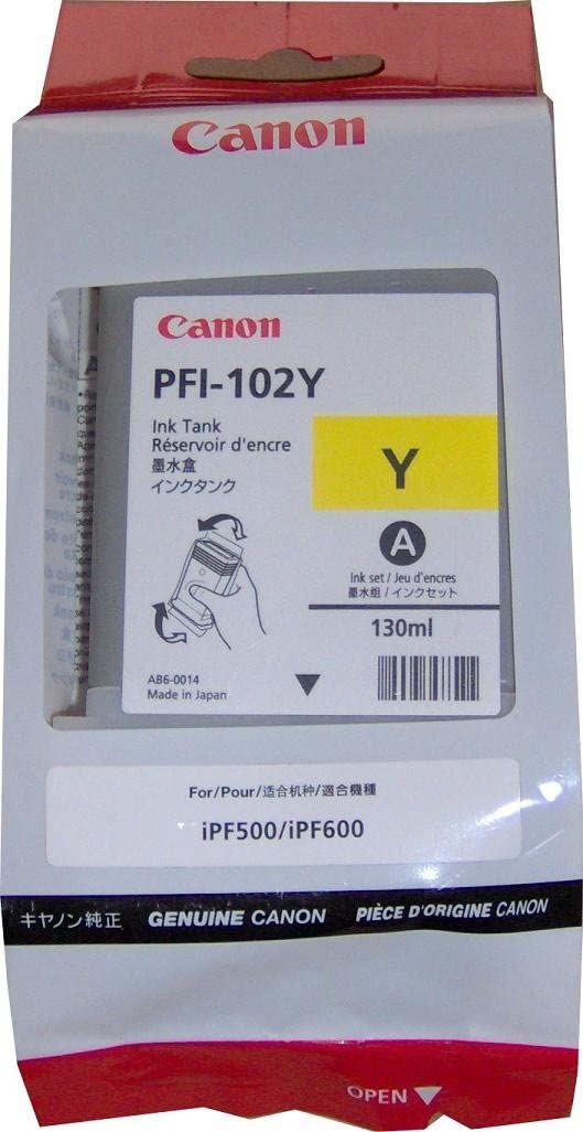 Brand New Canon Ink, Yellow, Pfi-102Y, 130Ml