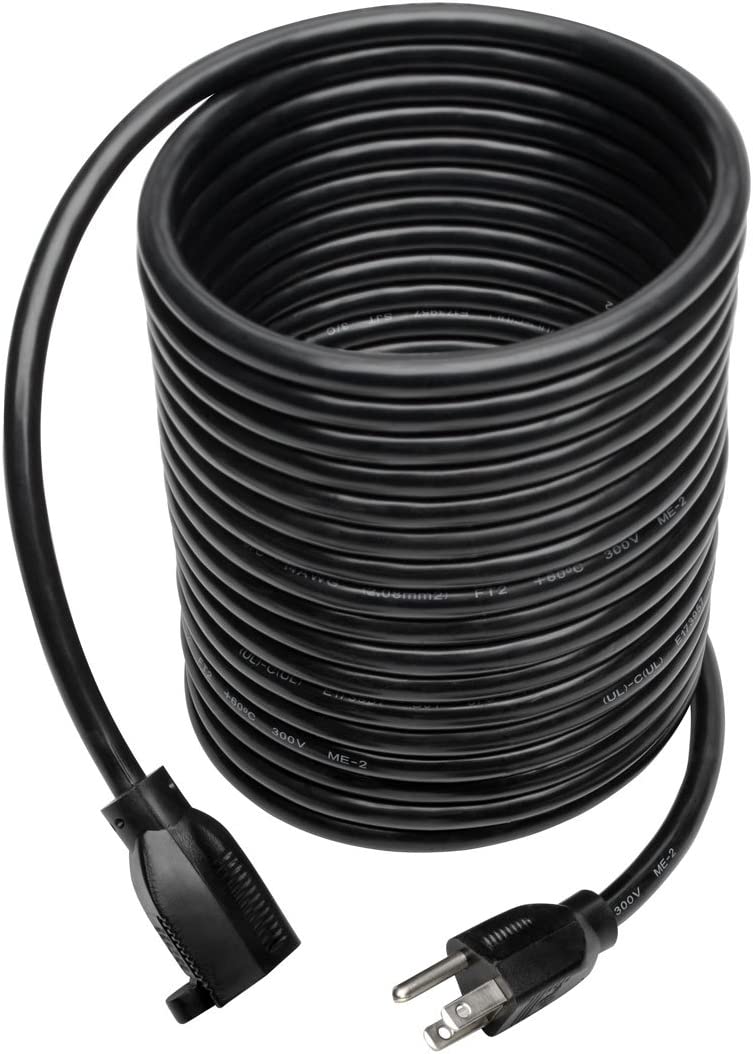 Tripp Lite Power Cord Extension Cable, Heavy Duty, 14AWG, 5-15P to 5-15R, 15A, 25' (P024-025) black 25 ft. Cord