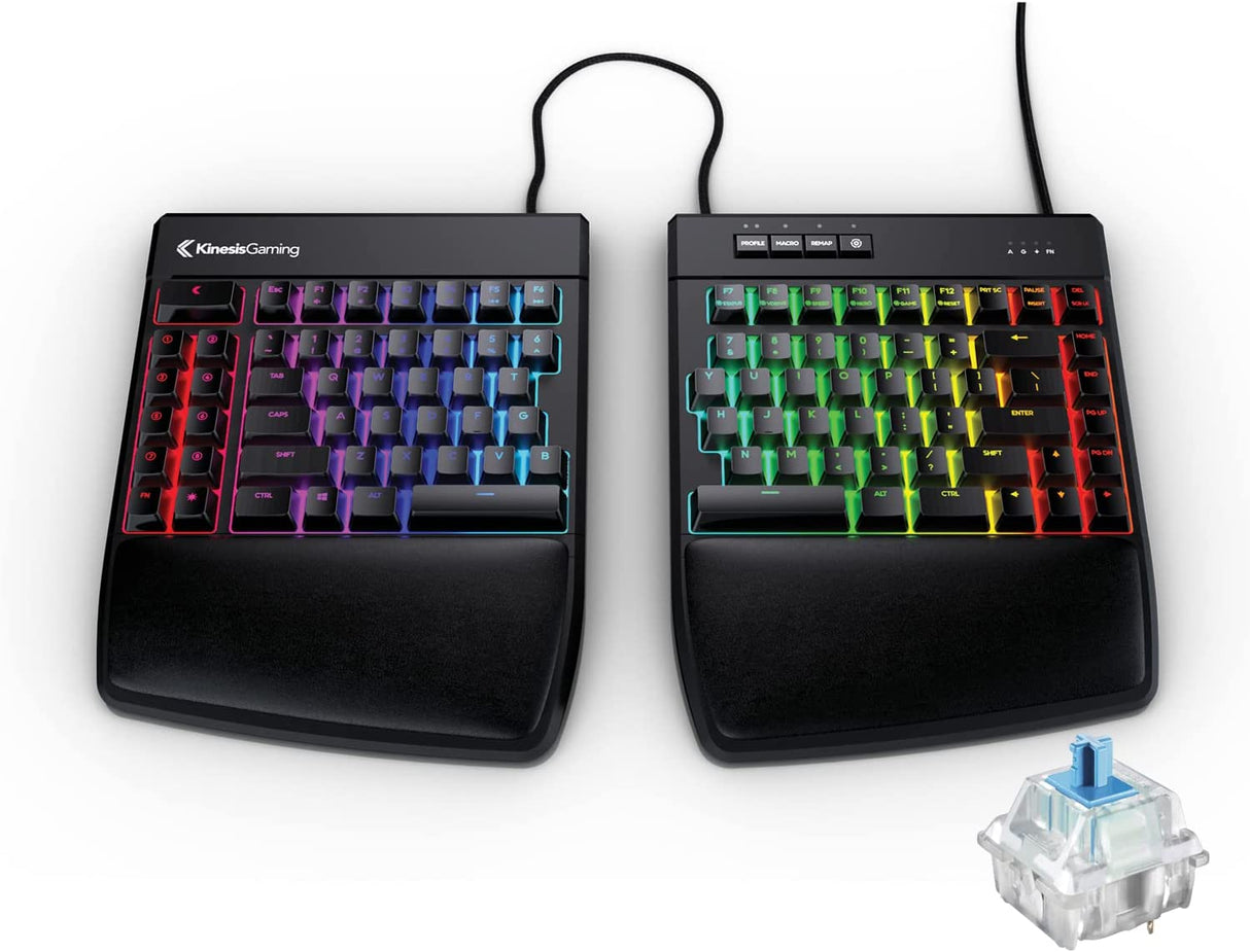 KINESIS GAMING Freestyle Edge RGB Split Mechanical Keyboard (MX Blue) RGB MX Blue