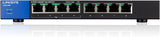 Linksys LGS108P: 8-Port Business Desktop Gigabit PoE+ Unmanaged Switch, Ethernet Plus, Local Wired Network Connection Speed up to 1,000 Mbps