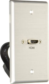 C2g/ cables to go C2G 39870 HDMI Pass Through Single Gang Wall Plate, Brushed Aluminum HDMI Single Gang Wall Plate Brushed Aluminum