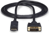 StarTech.com 6ft (1.8m) DisplayPort to DVI Cable - 1080p Video - DisplayPort to DVI Adapter Cable - DP to DVI-D Converter Single Link - DP to DVI Monitor Cable - Latching DP Connector (DP2DVI2MM6) 6 feet