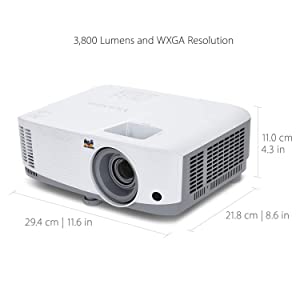 ViewSonic 3800 Lumens WXGA High Brightness Projector for Home and Office with HDMI Vertical Keystone (PA503W) , White