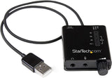 StarTech.com USB Sound Card w/ SPDIF Digital Audio &amp; Stereo Mic – External Sound Card for Laptop or PC – SPDIF Output (ICUSBAUDIO2D),Black 4 Pos TRRS + Mic