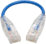 Tripp Lite Cat6 Gigabit Snagless Molded Slim UTP Patch Cable RJ45 M/M Blue 6in 6" (N201-S6N-BL)