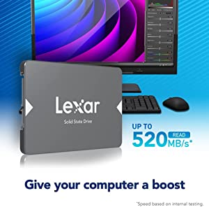 Lexar NS100 256GB 2.5” SATA III Internal SSD, Solid State Drive, Up To 520MB/s Read (LNS100-256RBNA) 256GB NS100 SATA3 Solid State Drive