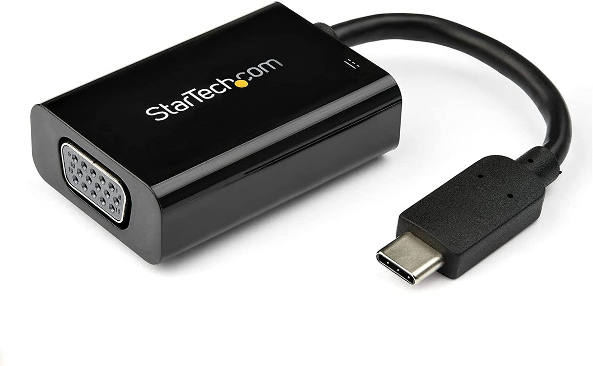 StarTech.com USB C to VGA Adapter with Power Delivery - 1080p USB Type-C to VGA Monitor Video Converter w/ Charging - 60W PD Pass-Through - Thunderbolt 3 Compatible - Black (CDP2VGAUCP)