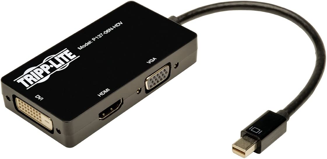 Tripp Lite Keyspan Mini DisplayPort to VGA/DVI/HDMI, Black, Standard (6"")" (P137-06N-HDV)