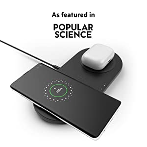 Belkin Quick Charge Dual Wireless Charging Pad - 10W Qi-Certified Charger Pad for iPhone, Samsung, Apple Airpods &amp; More - Charge While Listening to Music, Streaming Videos, &amp; Video Calls - Black black 10W Dual Pad Charger