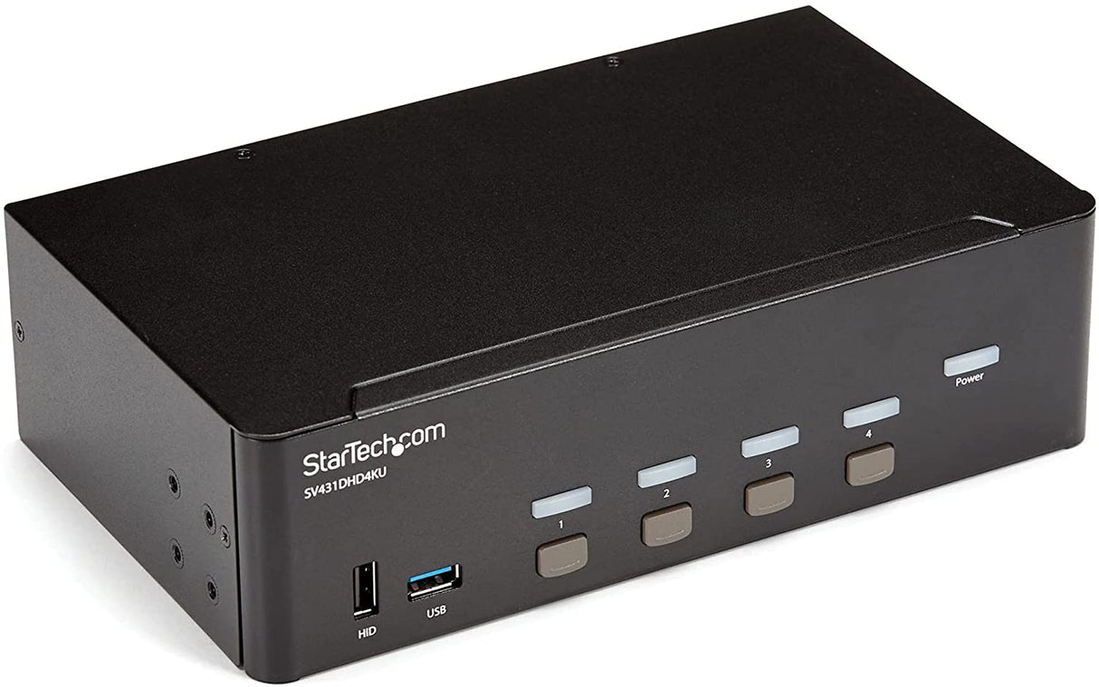 StarTech.com StarTech.com 4-Port Dual Monitor HDMI KVM Switch with Audio &amp; USB 3.0 hub - 4K 30Hz - 4 PC Mac Computer KVM Switch Box for HDMI Display (SV431DHD4KU) 2.5"x5.1"x8.7" USB 3.0 | 4K30Hz