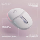 Logitech G705 Wireless Gaming Mouse, Customizable LIGHTSYNC RGB Lighting, Lightspeed Wireless, Bluetooth Connectivity, Lightweight, PC/Mac/Laptop - White Mist G705 Mouse