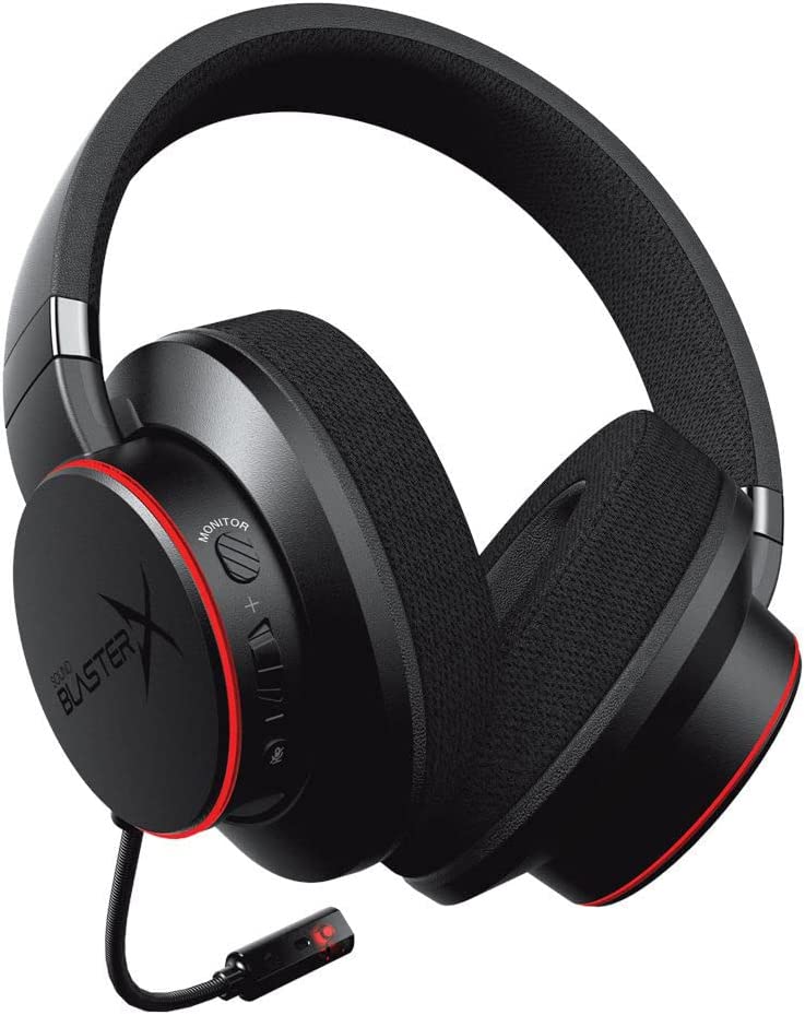 Creative Sound BlasterX H6 USB Gaming Headset with 7.1 Virtual Surround Sound, Memory Foam Fabric Earpads, Hardware EQ Modes, Ambient Monitoring and RGB Lighting for PS4, Xbox One, Nintendo Switch, and PC