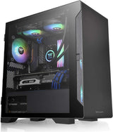 Thermaltake CA-1Q9-00S1WN-00 S100 Tempered Glass Black Edition Micro-ATX Mini-Tower Computer Case with 120mm Rear Fan Pre-Installed S100 Black