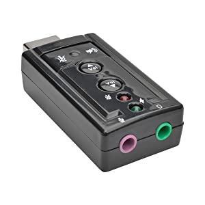 Tripp Lite USB External Sound Card Microphone Speaker Virtual 7.1 Channel (U237-001)
