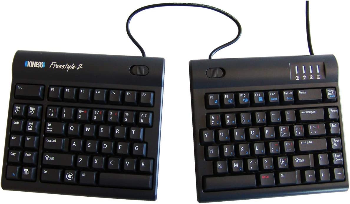 Kinesis Freestyle2 Keyboard for PC- French Canadian Tri-Color Bilingual Legendin