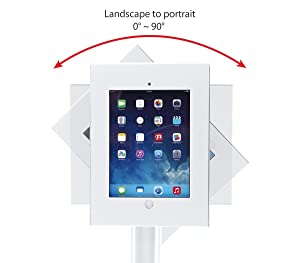 SIIG Security Lockable Countertop Kiosk &amp; Tilting Adjustable Metal POS Stand for iPad (2/3/4/Air/Air2/Gen5/Gen6) - CE-MT2611-S1 Screen Size 9.7" and Below