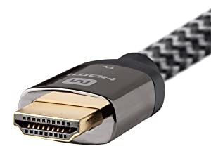 Monoprice Active High Speed HDMI Cable - 60 feet - Gray, 4K @ 24Hz 10.2Gbps 24AWG YUV 4:2:0 CL3 - Luxe Series Black 60ft