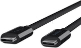 Belkin Thunderbolt 3 Usb Type-C Cable - Featuring Usb-C To Usb-C End Connections On 3 Foot/1 Meter Long Thunderbolt 3 Cable - 20 Gbps Data Transfer Speed - Usb 3.1 Compatible 10GB/s (F2CD081bt1M-BLK) 3 ft/ 20 Gbps