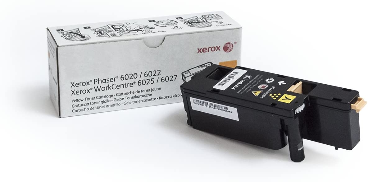 Xerox Phaser 6022/WorkCentre 6027 Yellow Toner-Cartridge (1,000 Pages) - 106R02758 Yellow Standard Capacity