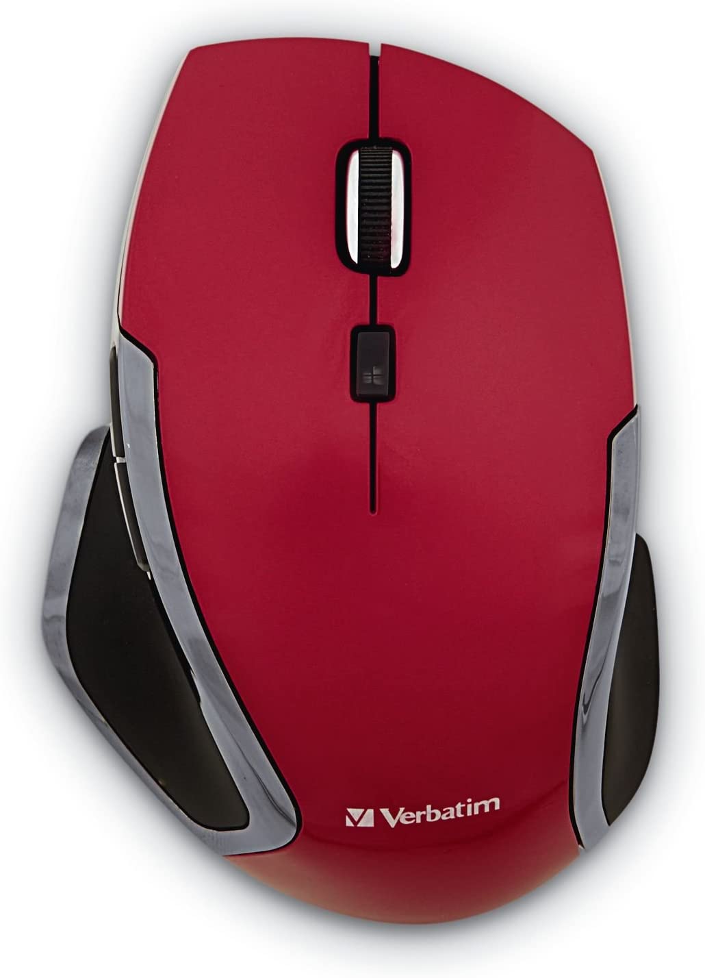 Verbatim 2.4G Wireless 6-Button LED Ergonomic Deluxe Mouse - Computer Mouse with Nano Receiver for Mac and PC – Red
