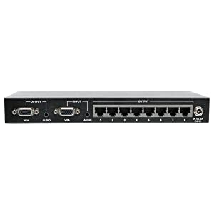 Tripp Lite 8-Port VGA with Audio Over Cat5/Cat6 Extender/Splitter, Box-Style Transmitter with EDID, 1920 x 1440 @ 60 Hz, Up to 1,000 ft. (B132-008A-2) 8-Port Transmitter VGA +Audio