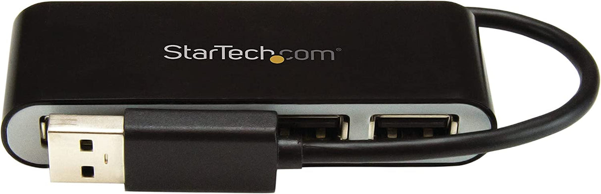 StarTech.com 4 Port USB 2.0 Hub - USB Bus Powered - Portable Multi Port USB 2.0 Splitter and Expander Hub - Small Travel USB Hub (ST4200MINI2)