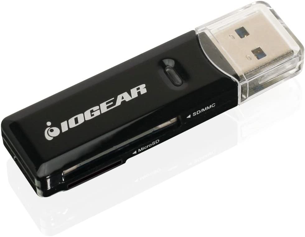 IOGEAR SuperSpeed 2-Slot USB 3.0 Flash Memory Card Reader - Win - Mac - Linux - Certain Android Systems - Supports SD, SDHC, SDXC, MMC/MicroSD, T-Flash (CR-UMSS) - GFR305SD