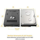ICY DOCK Light Weight 2.5" to 3.5" SATA (22pin) HDD &amp; SSD Converter / Mounting Kit for Internal 3.5" Drive Bay | EZConvert Lite MB882SP-1S-2B Classic Black