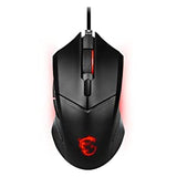 MSI Clutch GM08 Gaming Mouse, 4200 DPI, Optical Sensor, 3 Adjustable Weights, Red LED Lighting, Symmetrical Design