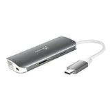 Jcreate j5create USB-C 9-in-1 Multi Adapter Multi Adapter HDMI/Ethernet/USB 3.1, SD and MicroSD/PD 3.0 | 4K HDMI for MacBook | ChromeBook |USB-C Devices (JCD383)