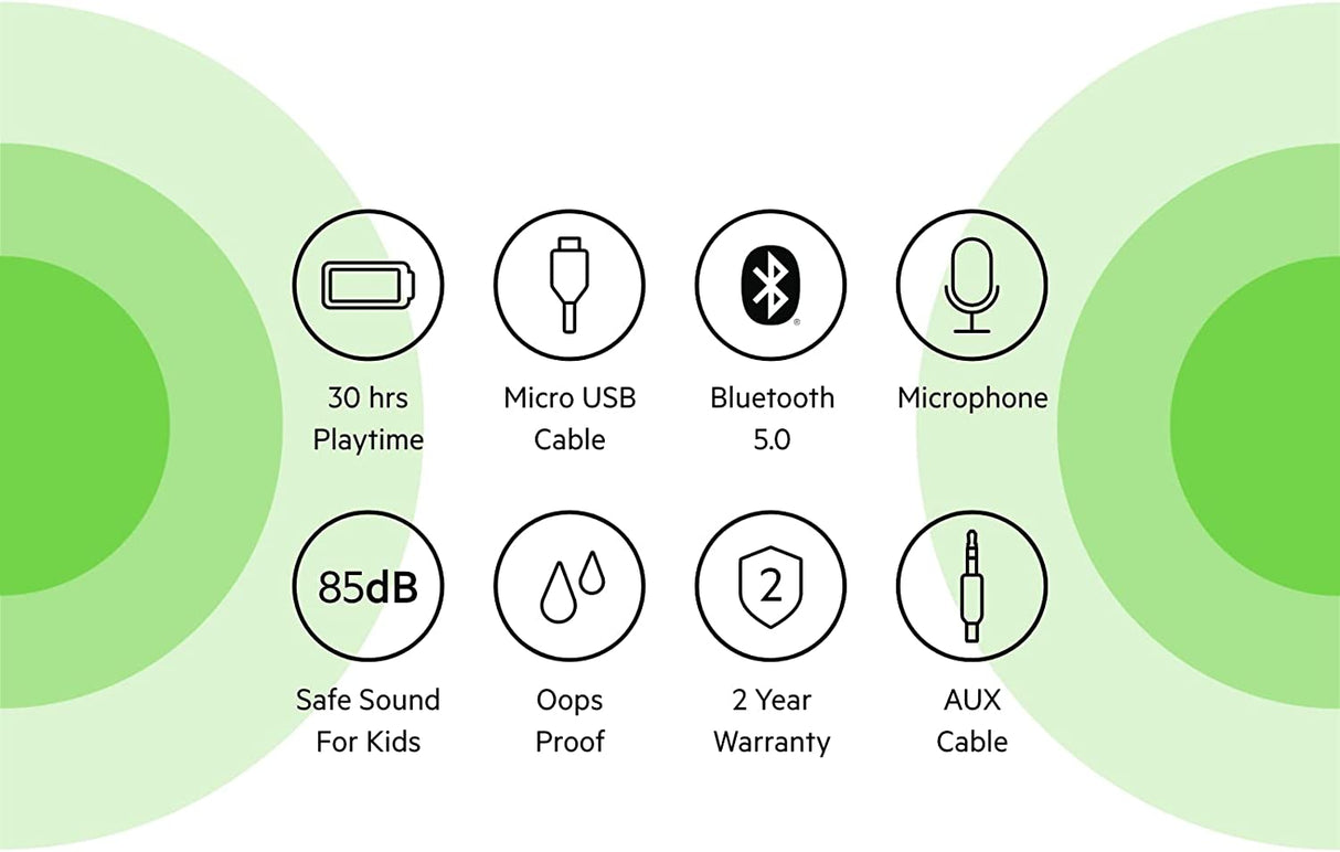 Belkin SOUNDFORM Mini Kids Wireless Headphones with Built in Mic, 30 Hours Playtime, Bluetooth 5.0 or Wired Connection, On Ear Headsets for Travel, School - Compatible with iPads, Galaxy, Tablet–White