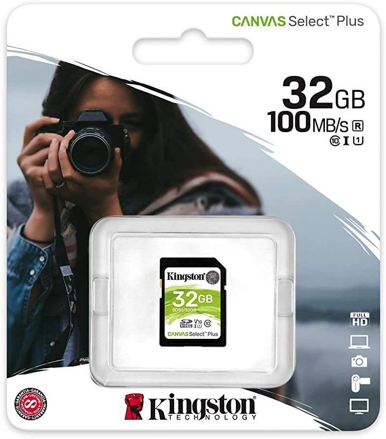 Kingston 32GB SDHC Canvas Select Plus 100R C10 UHS-I U1 V10 (SDS2/32GBCR)