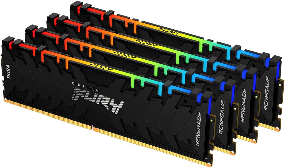 Kingston FURY Renegade RGB 128GB (4x32GB) 3200MHz DDR4 CL16 Desktop Memory Kit of 4 KF432C16RBAK4/128 3200MHz 128GB (4x32GB) RGB