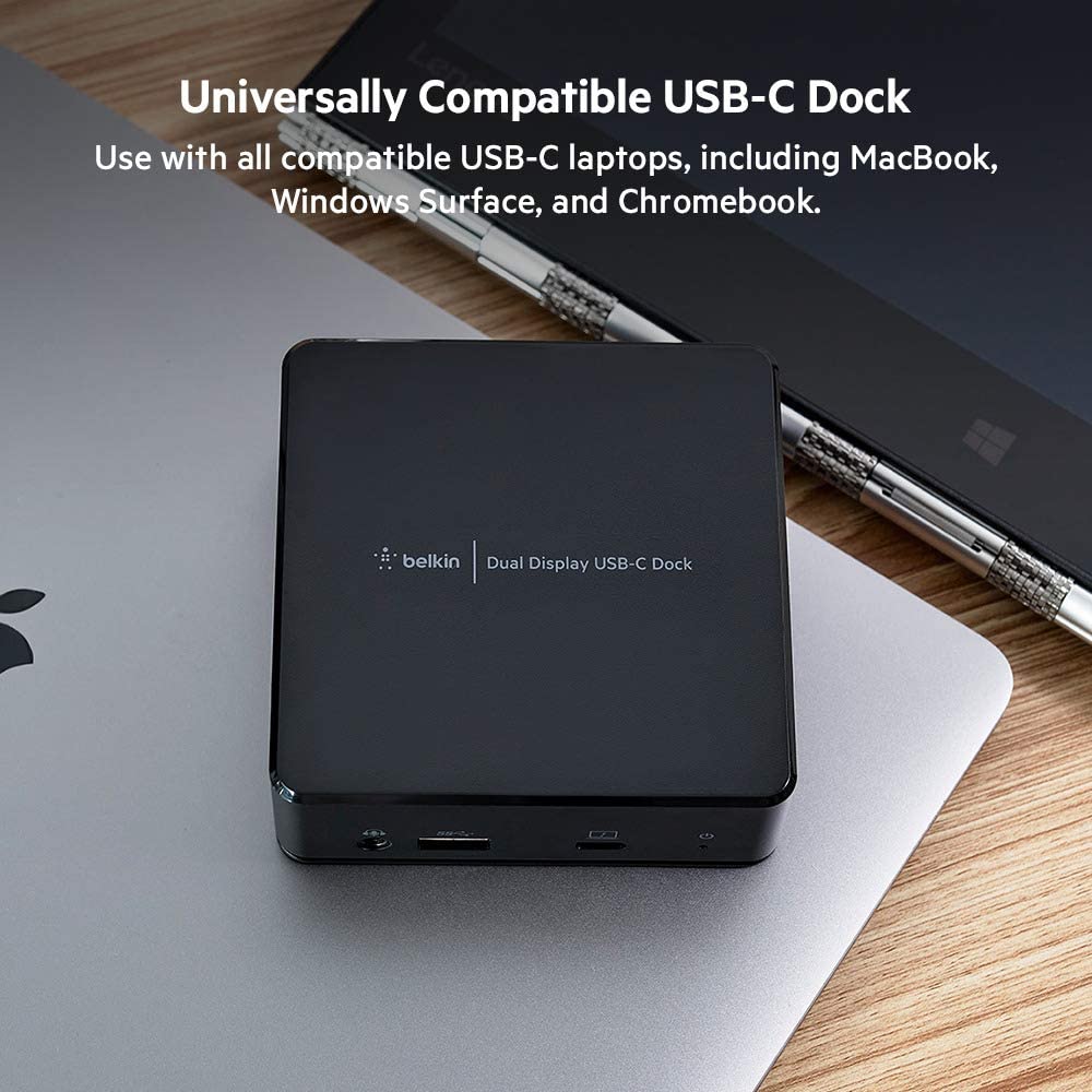 Belkin USB C Docking Station, USB-C Hub with Dual Display HDMI, USB A, USB C, Gigabit Ethernet, 3.5mm Audio, 85W PD Power Delivery for MacBook, Pro, Air, XPS, ChromeBook and Other USB C Enabled Laptop Dual Display Docking Station