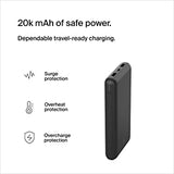 Belkin USB-C Portable Charger 20,000 mAh, 20k Power Bank with USB-C Input Output Port and 2 USB-A Ports with Included USB-C to USB-A Cable for iPhone 14, Galaxy S23, and More - Black Black Charger