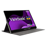 ViewSonic 15.6 Inch 1080p Portable Monitor with 2 Way Powered 60W USB C, IPS, Eye Care, Dual Speakers, Built in Stand with Cover (VG1655) 15.6 Inch Premium