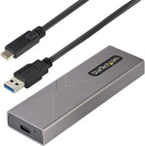 StarTech.com USB-C 10Gbps to M.2 NVMe or M.2 SATA SSD Enclosure - Tool-free External M.2 PCIe/SATA NGFF SSD Aluminum Case - USB Type-C&amp;A Host Cables - Supports 2230/2242/2260/2280 (M2-USB-C-NVME-SATA)