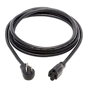 Tripp Lite Power Extension Cord Right-Angle 5-15P to 5-15R 14AWG 15A 10ft (P024-010-15D)