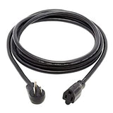 Tripp Lite Power Extension Cord Right-Angle 5-15P to 5-15R 14AWG 15A 10ft (P024-010-15D)
